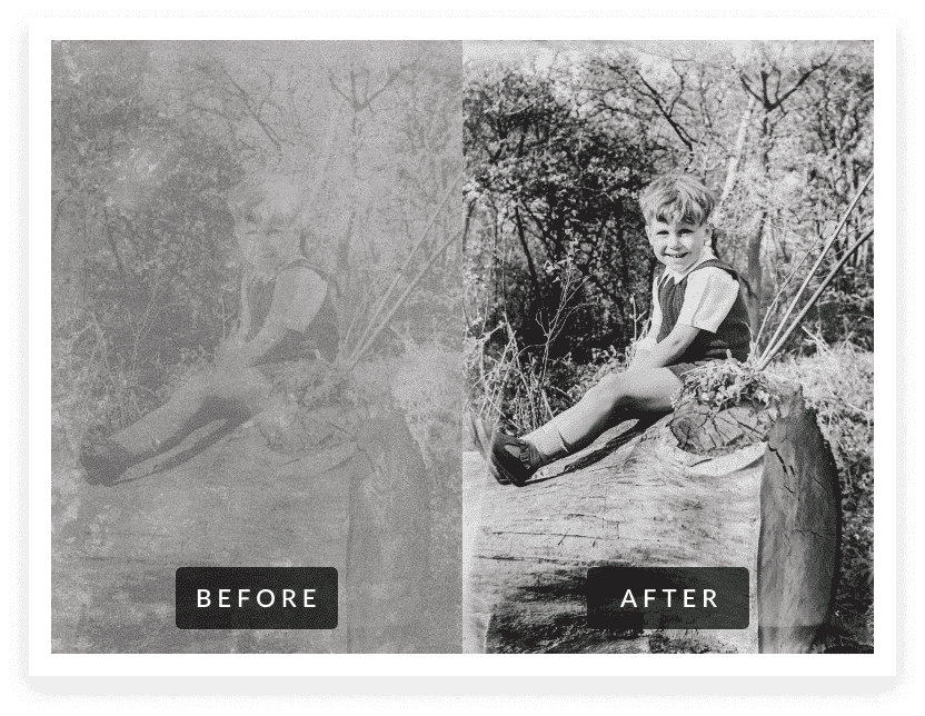Expert photo restoration transforms an old, damaged picture